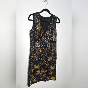 DKNY RARE $1200 msrp sequin Beaded Black Gold Sheath Dress Womens P‎ Y2K Flashy
